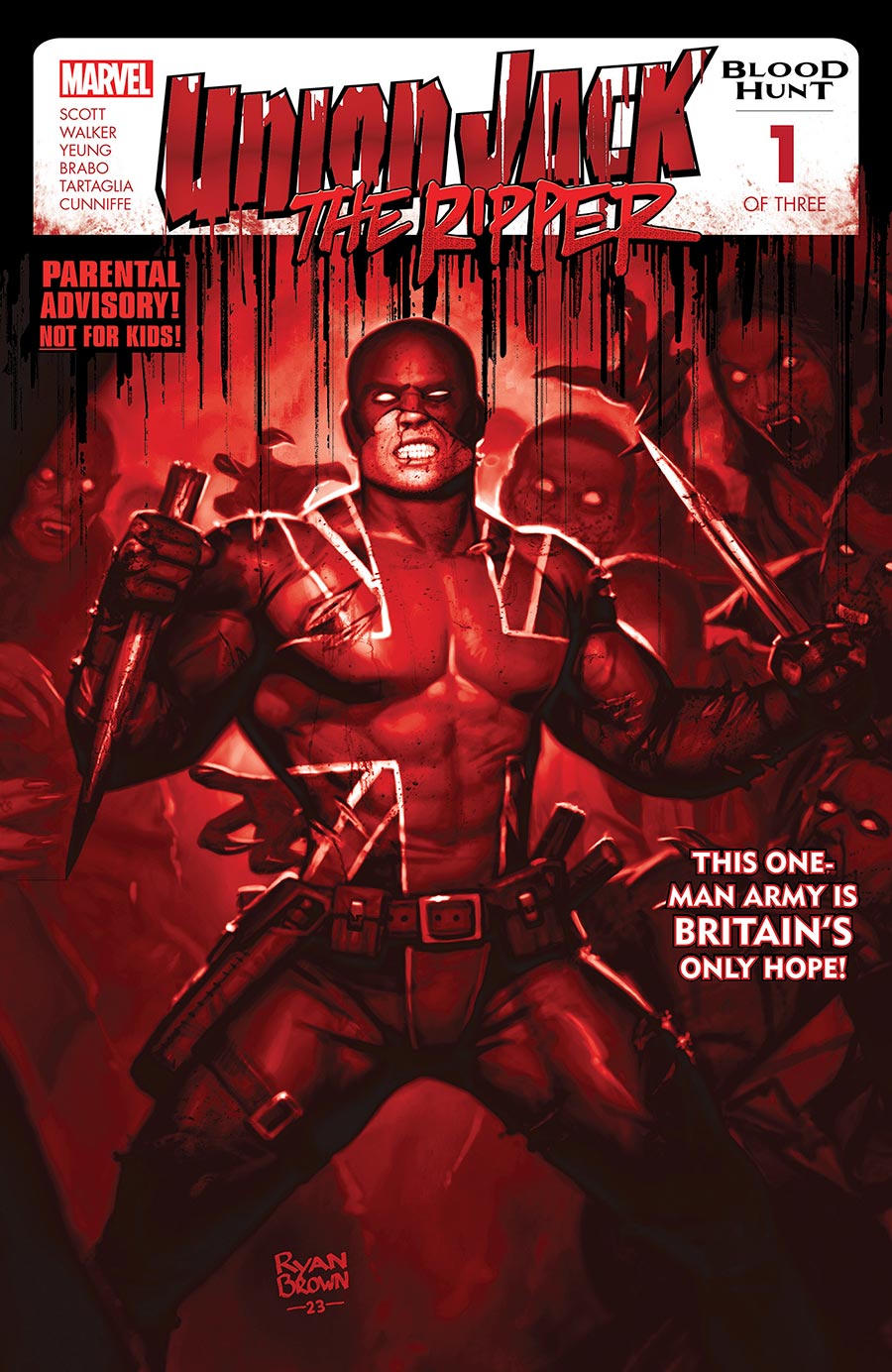 Union Jack The Ripper Blood Hunt #1 Cover D 2nd Ptg Ryan Brown Blood Soaked Variant Cover