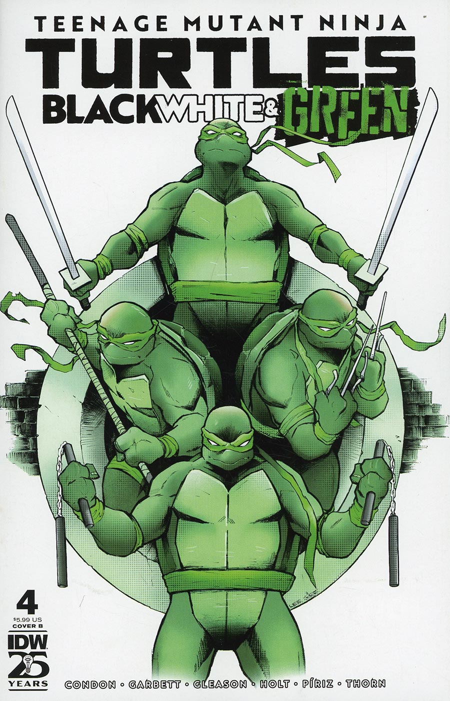 Teenage Mutant Ninja Turtles Black White & Green #4 Cover B Variant Lee Garbett Cover