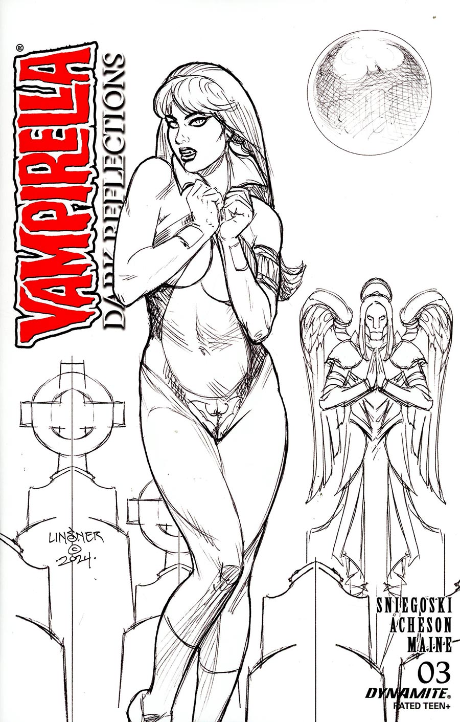 Vampirella Dark Reflections #3 Cover I Incentive Joseph Michael Linsner Line Art Cover