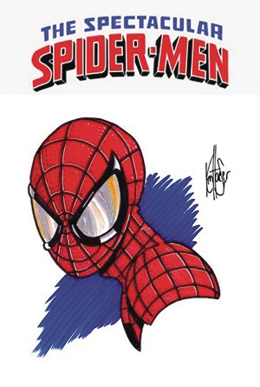 Spectacular Spider-Men #1 Cover N DF Blank Variant Cover Signed & Remarked With A Peter Parker Spider-Man Hand-Drawn Sketch By Ken Haeser