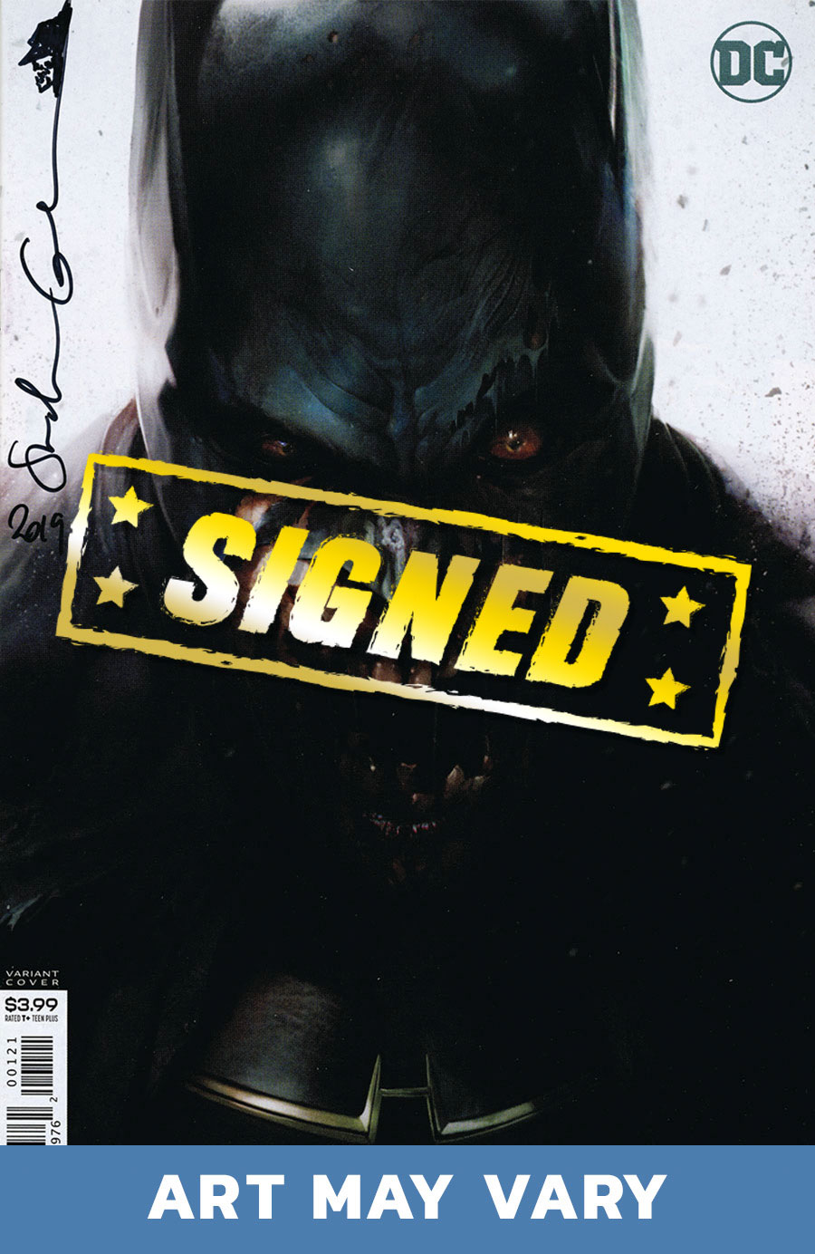 DCeased #1 Cover O DF Batman Variant Cover Signed By Stefano Gaudiano With An Infected Batman Head Hand-Drawn Sketch