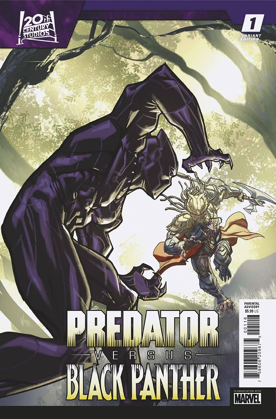 Predator vs Black Panther #1 Cover I Incentive Pete Woods Variant Cover