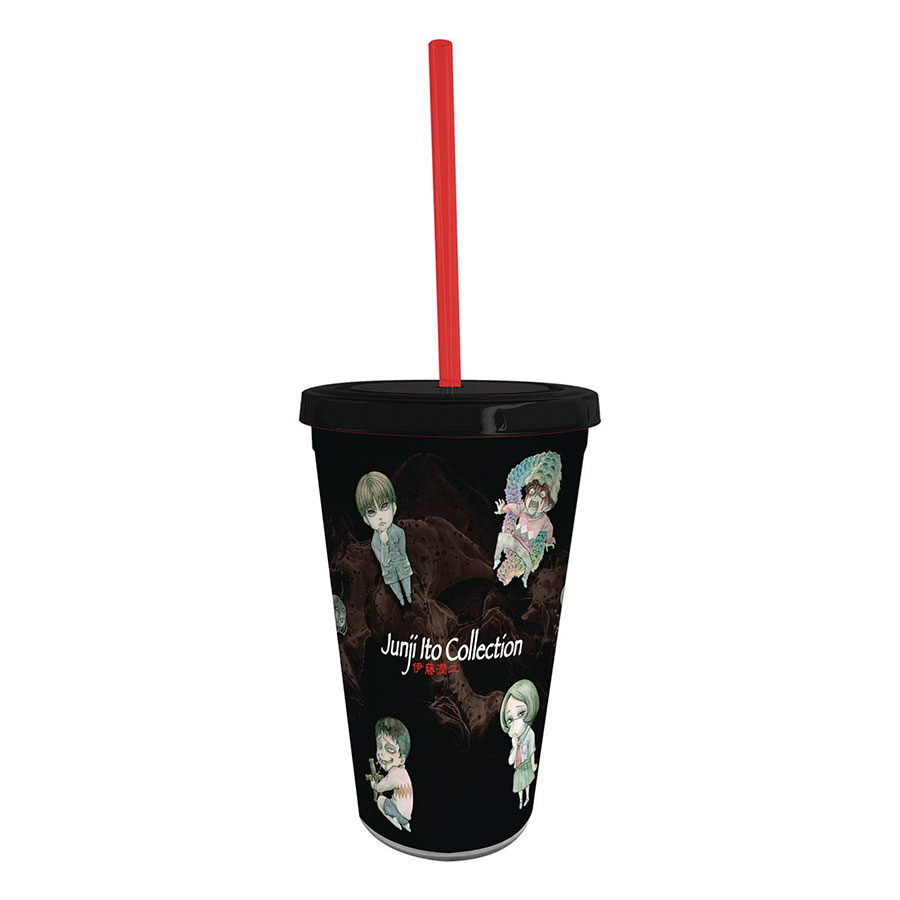 Junji Ito Chibi 16-Ounce Plastic Tumbler With Straw