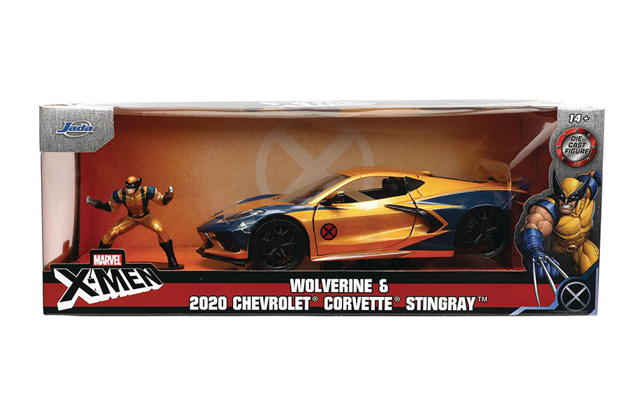 Marvel Wolverine 2020 Corvette With Figure 1/24 Scale Die-Cast Vehicle