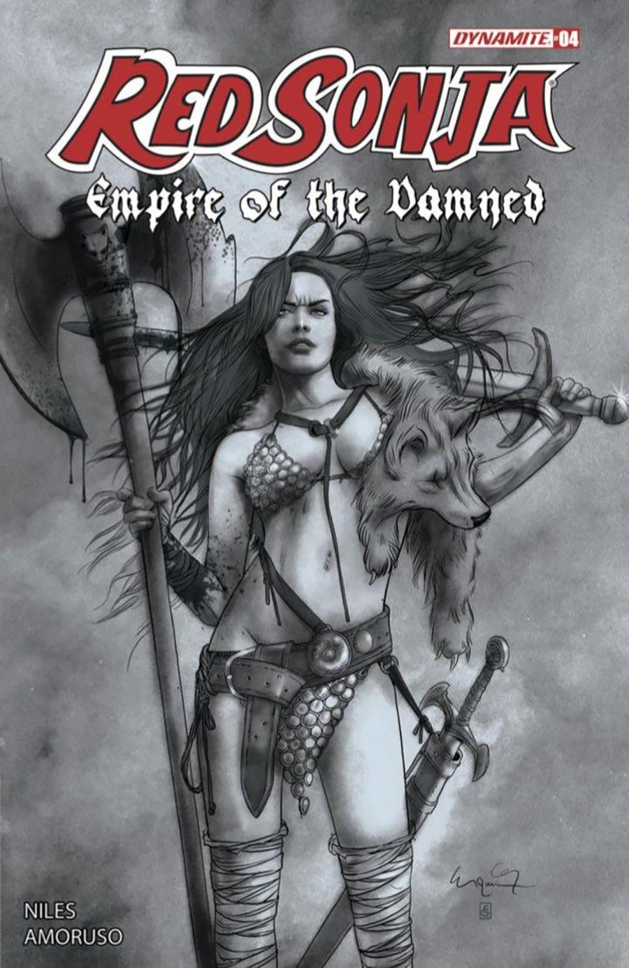 Red Sonja Empire Of The Damned #4 Cover M Incentive Celina Black & White Cover