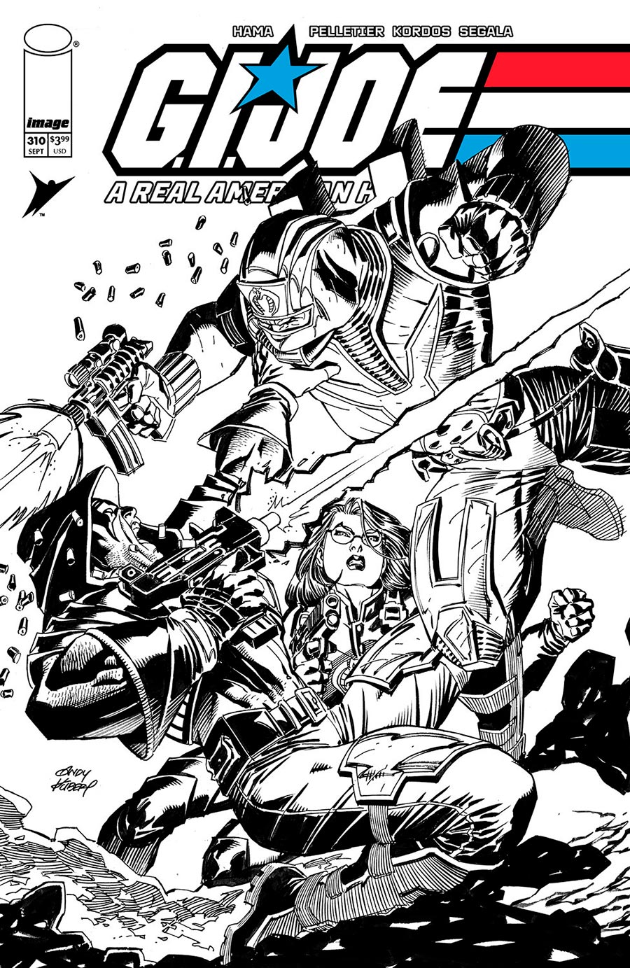 GI Joe A Real American Hero #310 Cover B Variant Andy Kubert Black & White Cover