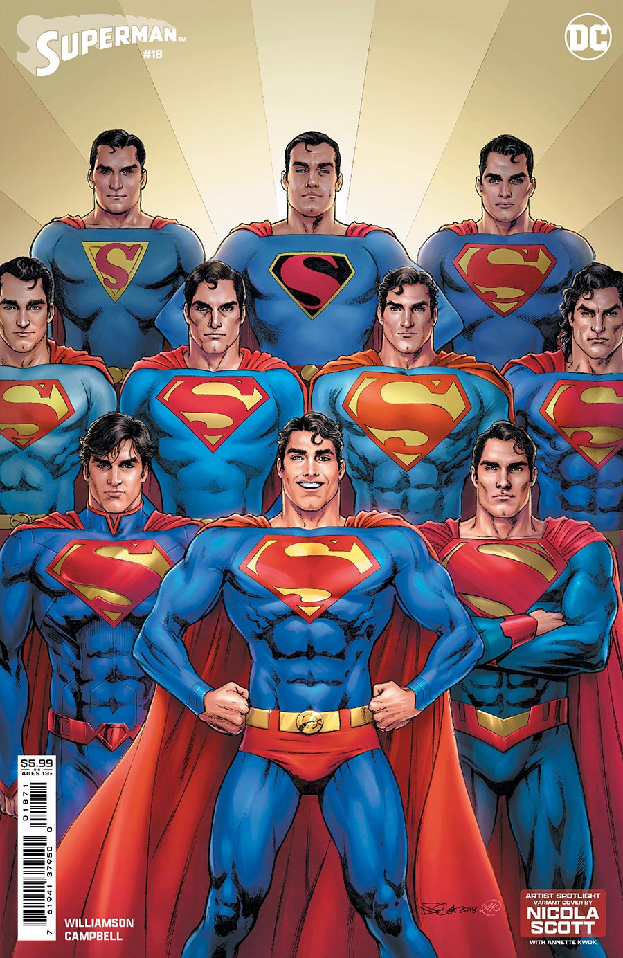 Superman Vol 7 #18 Cover E Variant Nicola Scott Artist Spotlight Card Stock Cover (Absolute Power Tie-In)