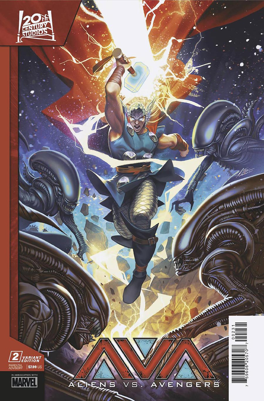 Aliens vs Avengers #2 Cover C Variant Mateus Manhanini Cover