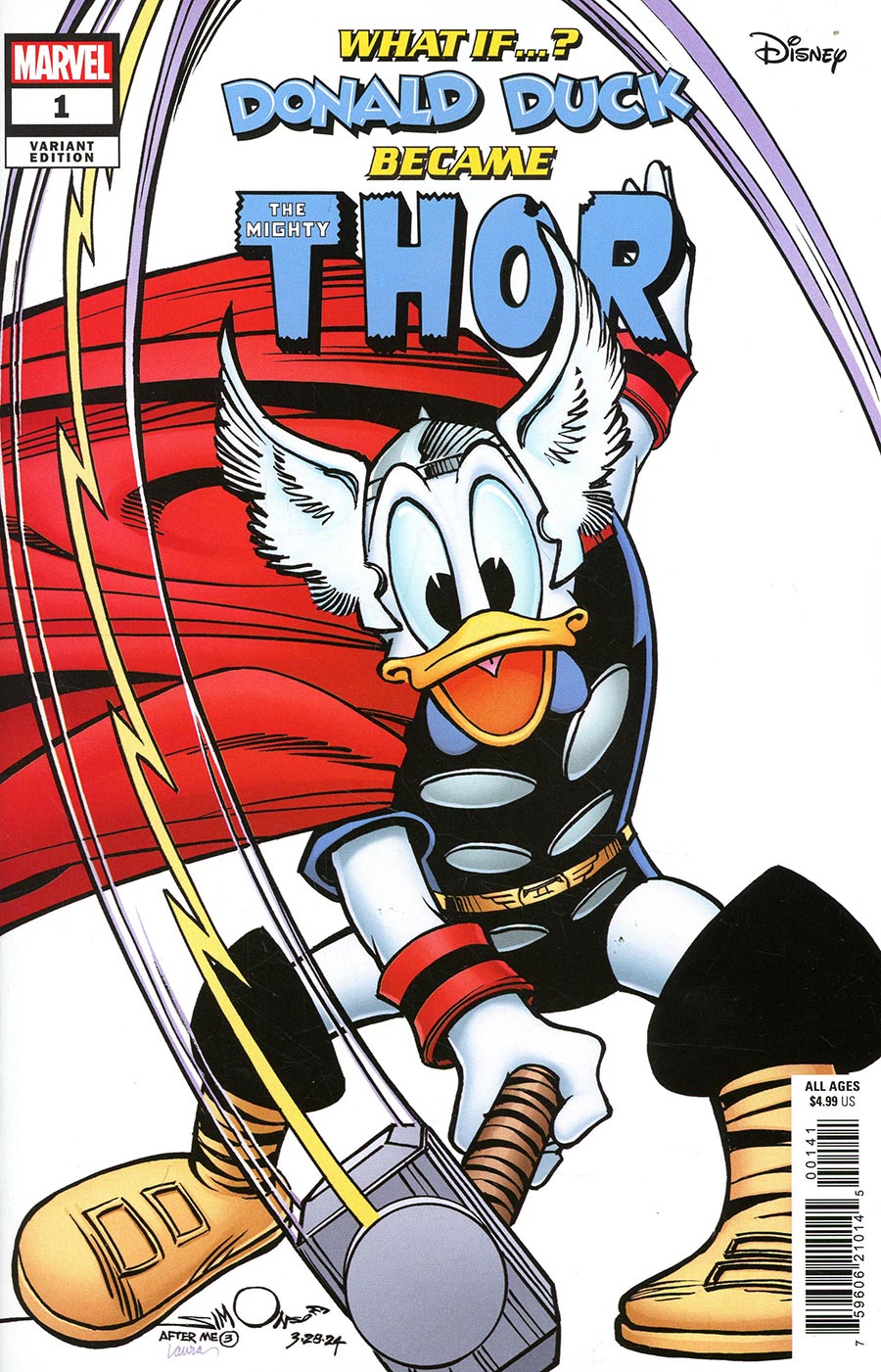 Marvel & Disney What If Donald Duck Became Thor #1 (One Shot) Cover D Variant Walter Simonson Cover