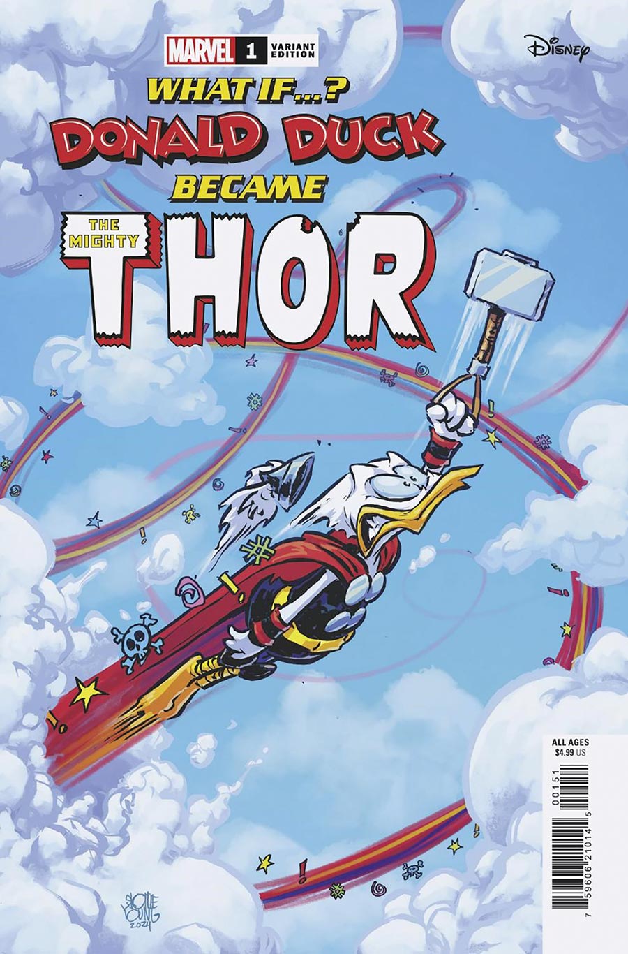 Marvel & Disney What If Donald Duck Became Thor #1 (One Shot) Cover E Variant Skottie Young Cover