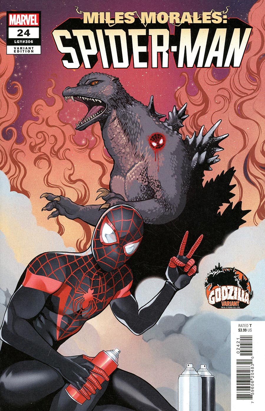 Miles Morales Spider-Man Vol 2 #24 Cover B Variant Romy Jones Godzilla Cover