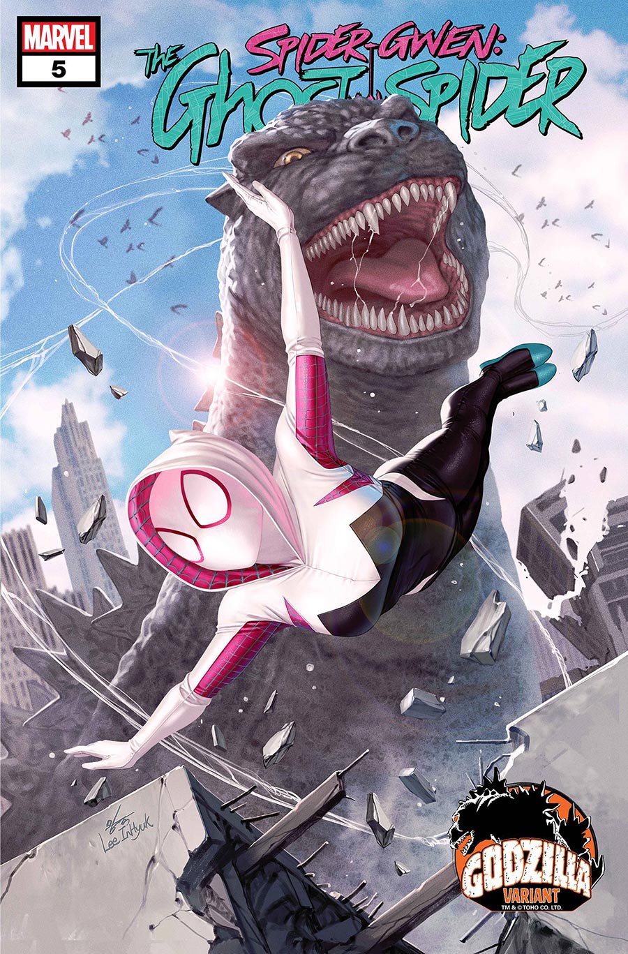 Spider-Gwen Ghost-Spider Vol 2 #5 Cover B Variant Inhyuk Lee Godzilla Cover