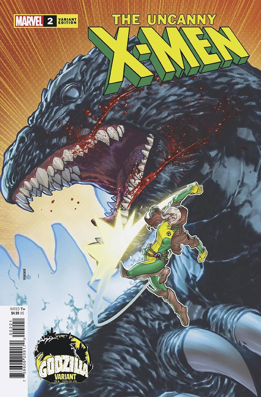 Uncanny X-Men Vol 6 #2 Cover B Variant David Baldeon Godzilla Cover