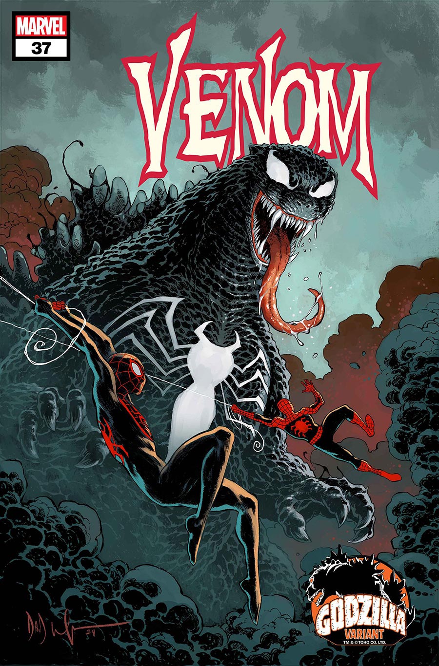 Venom Vol 5 #37 Cover B Variant Dave Wachter Godzilla Cover (Venom War Tie-In)