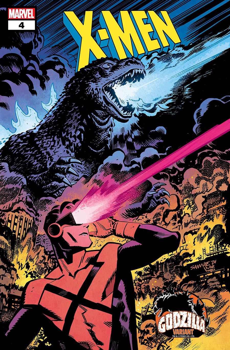 X-Men Vol 7 #4 Cover B Variant Chris Samnee Godzilla Cover