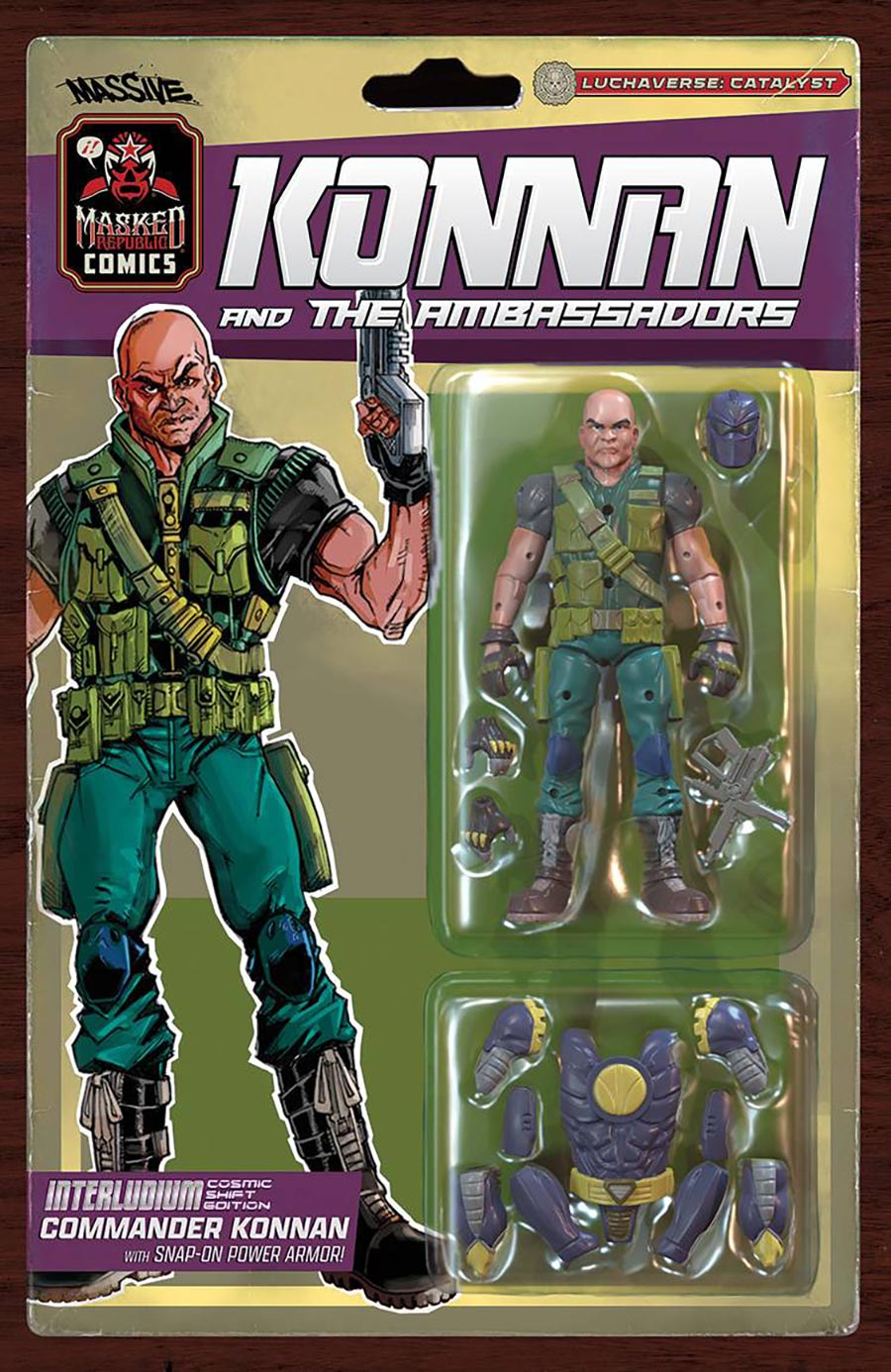 Luchaverse Catalyst #3 Konnan And The Ambassadors / Interludium Cosmic Shift Cover D Variant Puis Calzada Konnan Action Figure Homage Cover