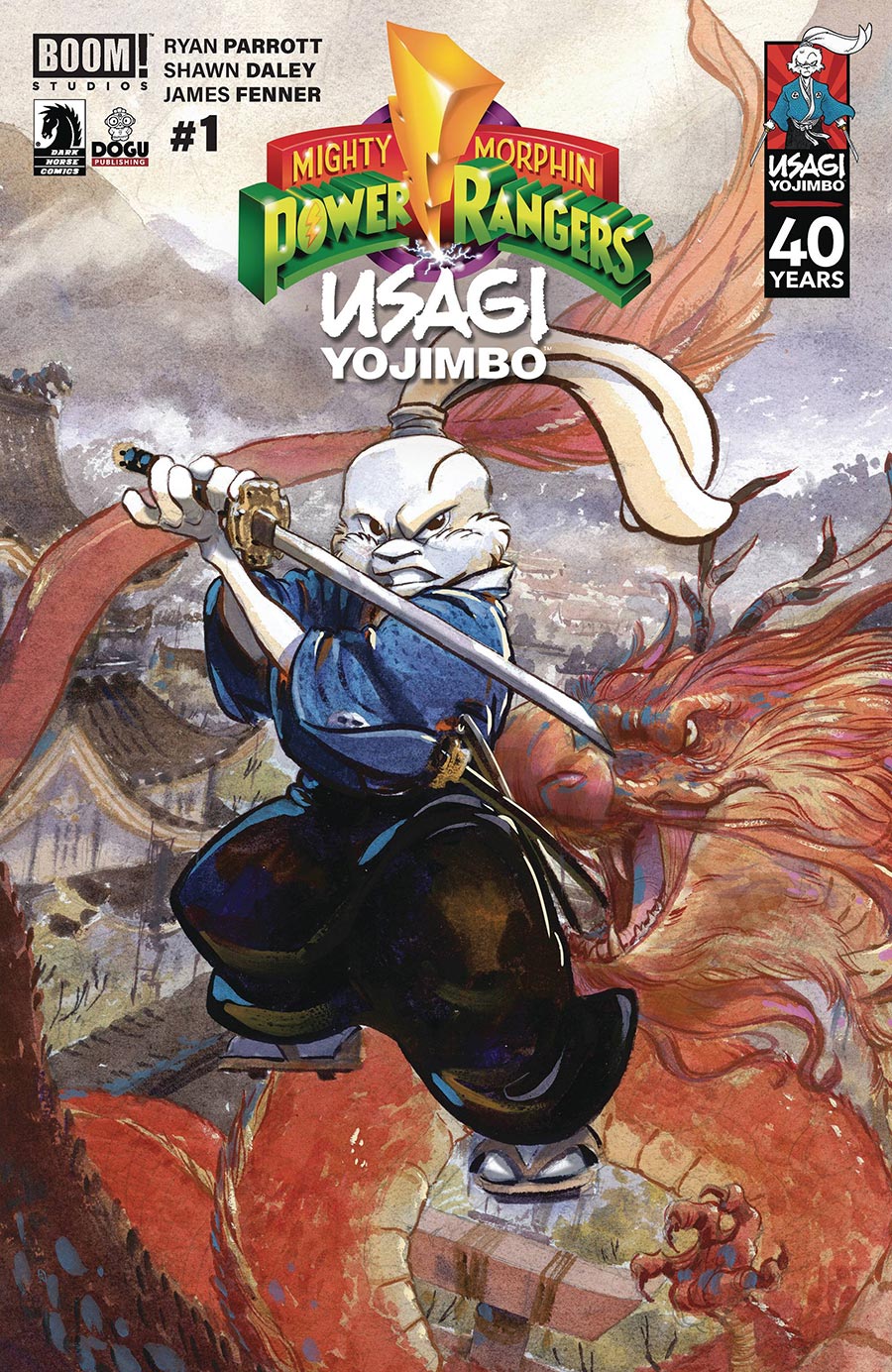 Mighty Morphin Power Rangers Usagi Yojimbo #1 (One Shot) Cover C Variant Jared Cullum Usagi Yojimbo 40th Anniversary Cover