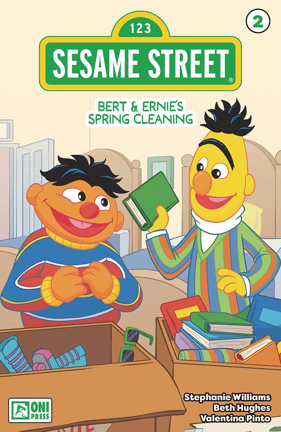 Sesame Street #2 Bert & Ernies Spring Cleaning Cover A Regular Beth Hughes Cover