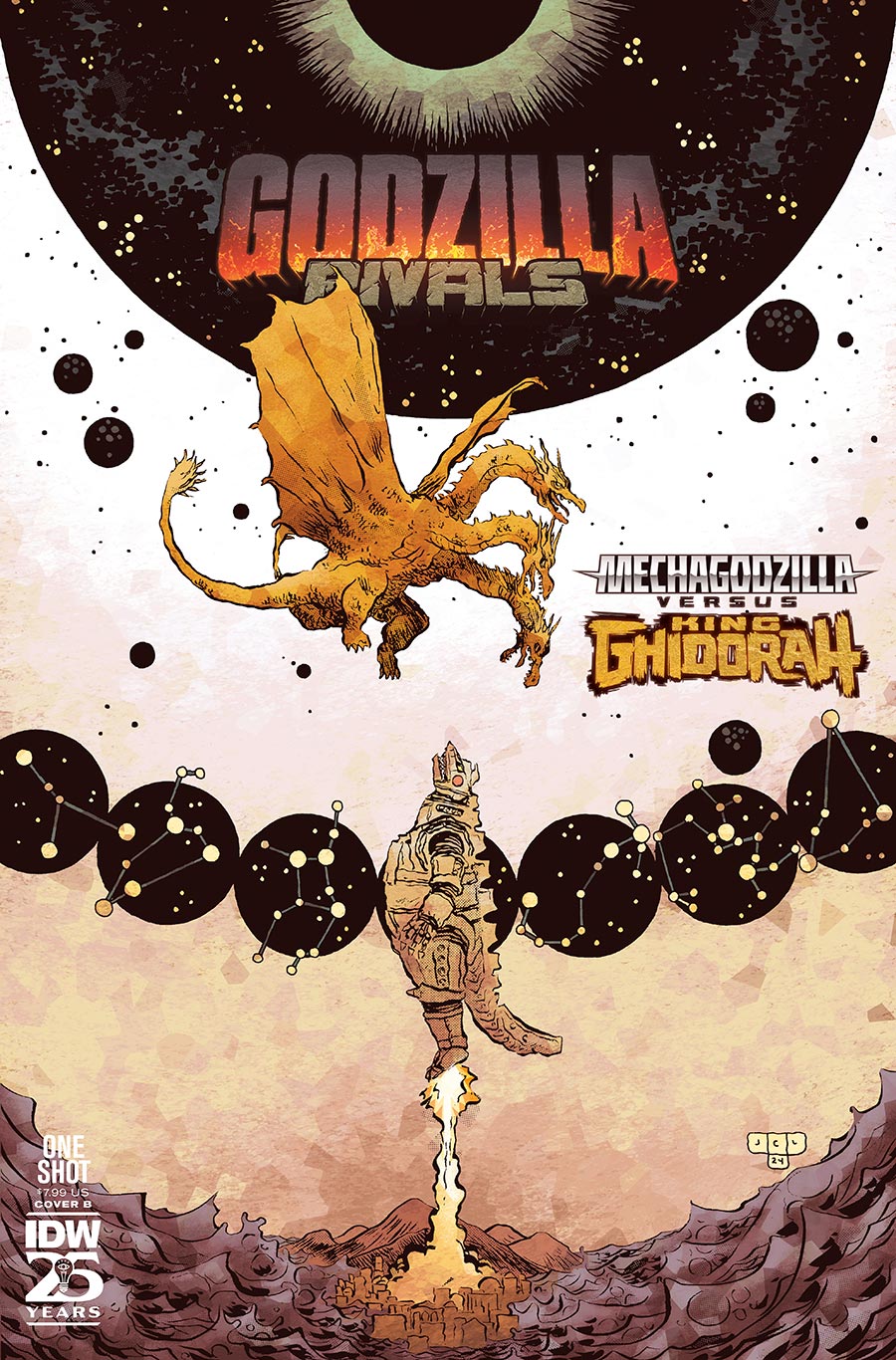 Godzilla Rivals Mechagodzilla vs King Ghidorah #1 (One Shot) Cover B Variant Jesse Lonergan Cover