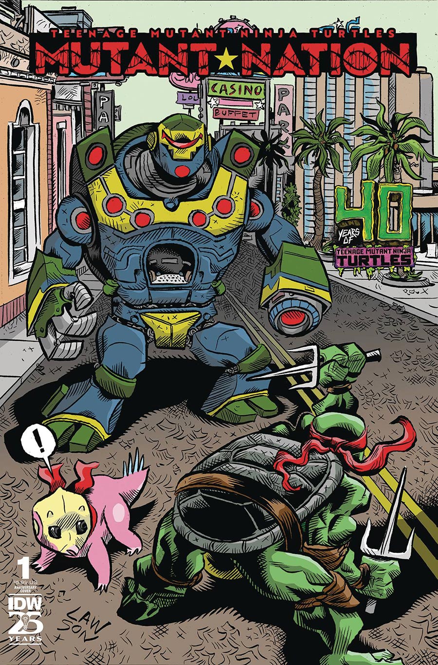 Teenage Mutant Ninja Turtles Mutant Nation #1 Cover D Variant Jim Lawson TMNT 40th Anniversary Cover