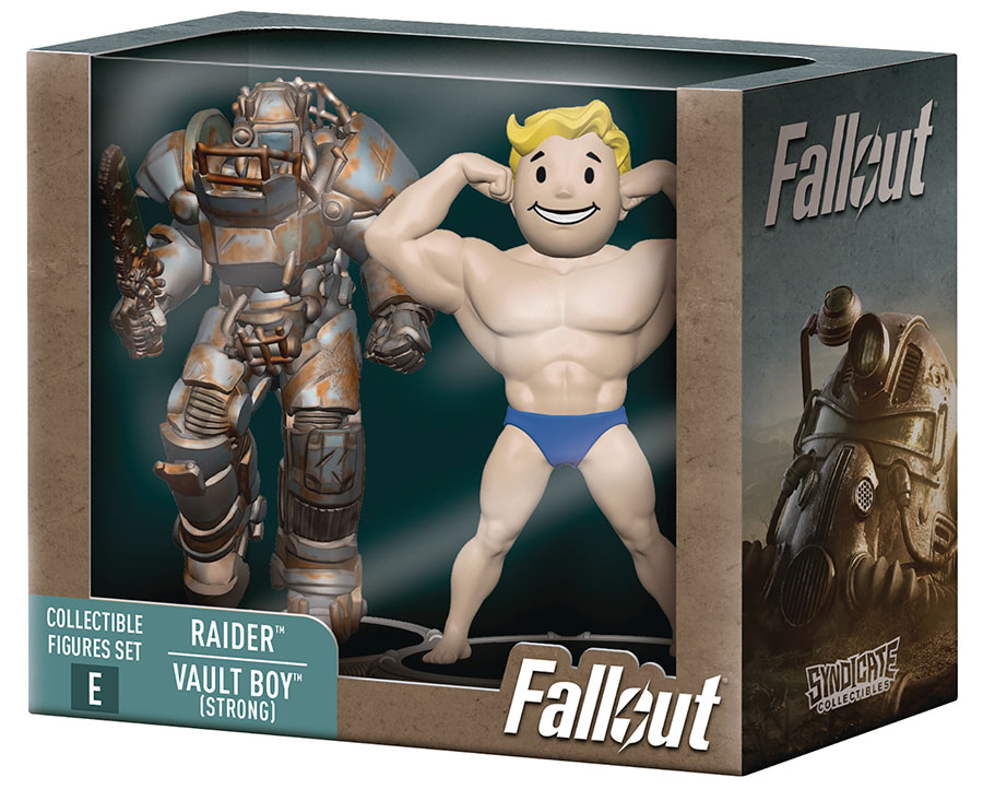 Fallout 2-Pack 3-Inch Figure Series 1 Deathclaw Build-A-Figure - Raider & Vault Boy (Strong)