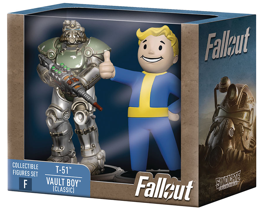 Fallout 2-Pack 3-Inch Figure Series 1 Deathclaw Build-A-Figure - T-51 & Vault Boy (Classic)