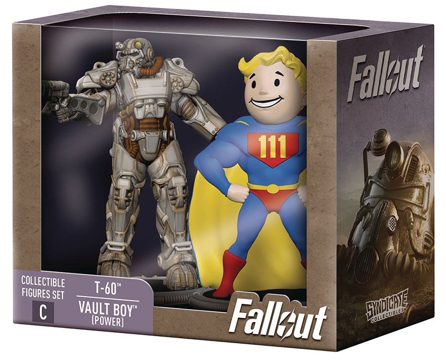 Fallout 2-Pack 3-Inch Figure Series 1 Deathclaw Build-A-Figure - T-60 & Vault Boy (Power)