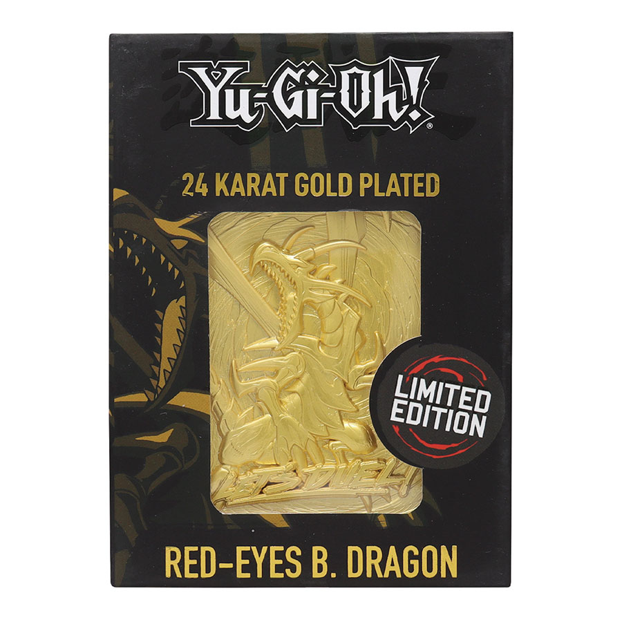YU GI OH LTD ED 24K GOLD PLATED COLLECTIBLE RED EYE DRAGON (