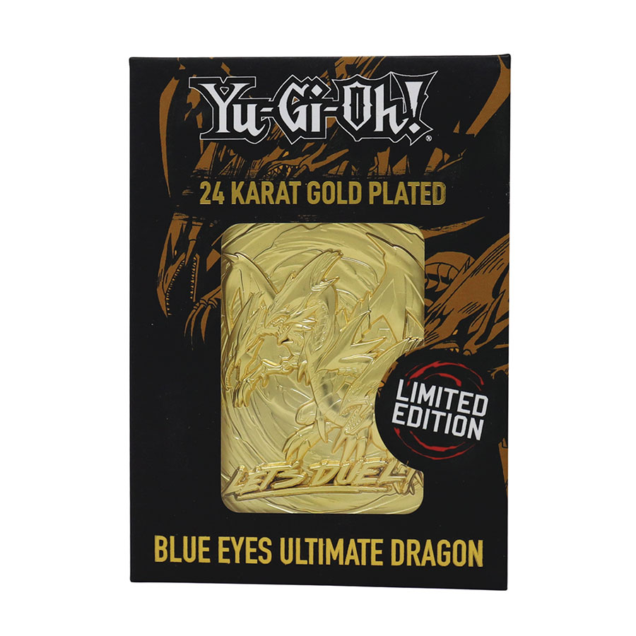 YUGI OH LTD ED 24K GOLD PLATED COLLECTIBLE BLUE EYES DRAGON