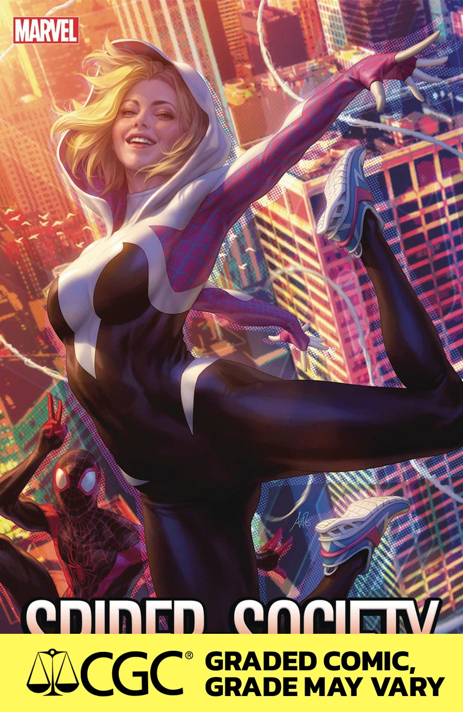 Spider-Society #1 Cover L DF Stanley Artgerm Lau Spider-Gwen Variant Cover CGC Graded 9.6 Or Higher