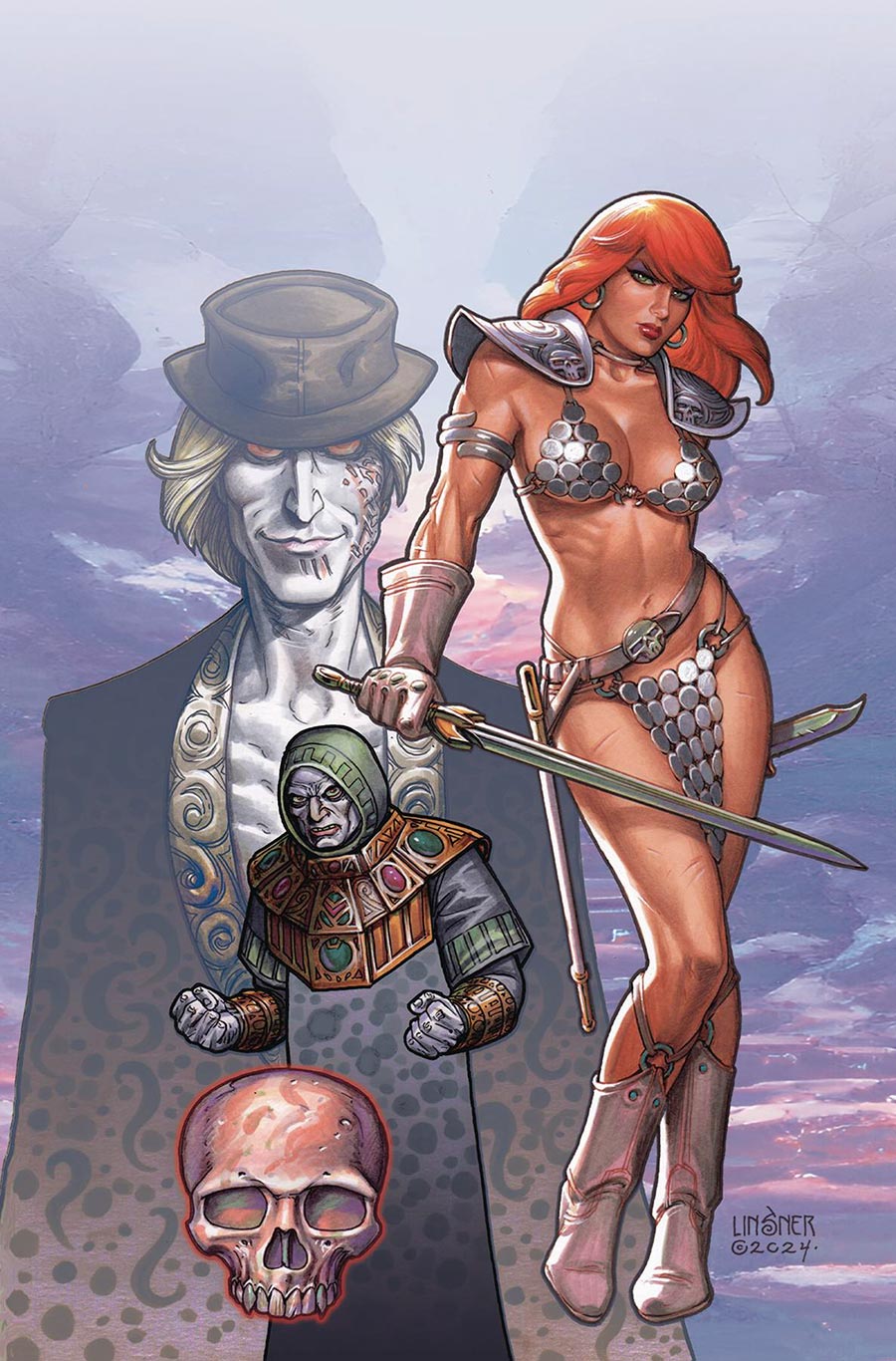 Red Sonja Death And The Devil #1 Cover F Variant Joseph Michael Linsner Foil Virgin Cover