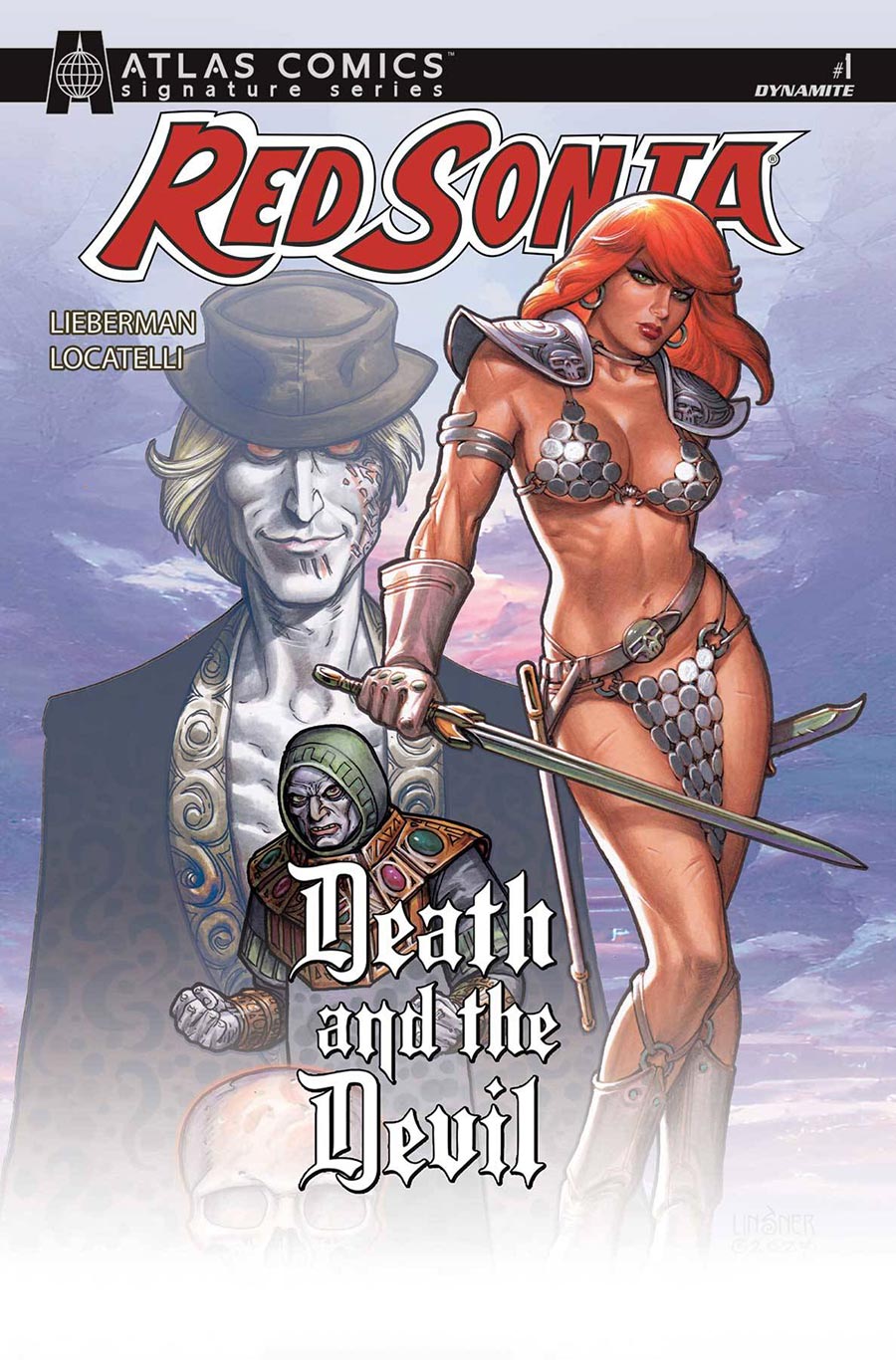 Red Sonja Death And The Devil #1 Cover H Atlas Comics Joseph Michael Linsner Cover Signature Series Signed By Luke Lieberman