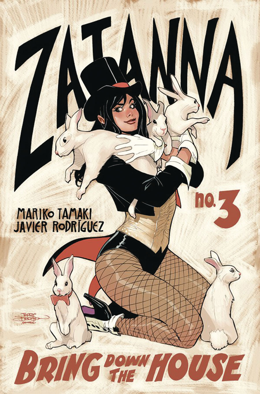 Zatanna Bring Down The House #3 Cover E DF Terry Dodson & Rachel Dodson Variant Cover Signed By Terry Dodson & Rachel Dodson