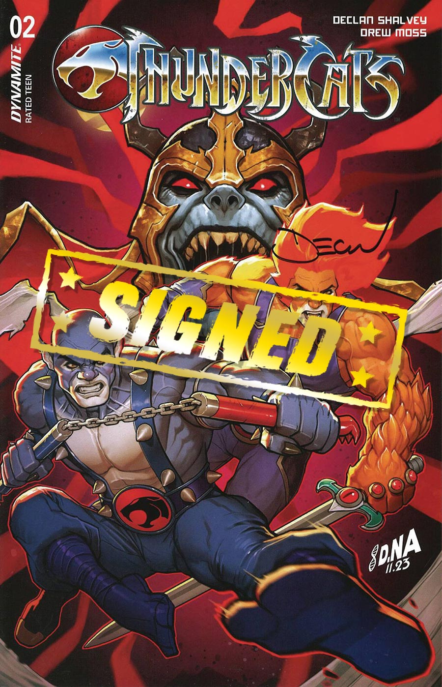 Thundercats Vol 3 #2 Cover Z-Z-R Dynamite Com Exclusive David Nakayama Variant Cover Signed By Declan Shalvey