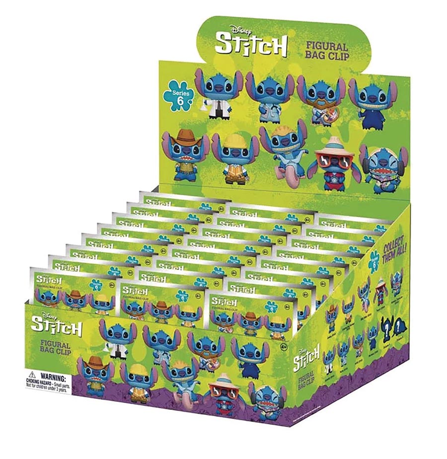 Lilo & Stitch 3D Foam Bag Clip Series 6 Blind Mystery Box 24-Piece Display