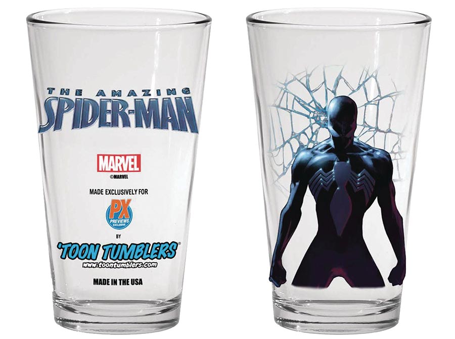 Toon Tumblers Marvel Previews Exclusive Pint Glass - Spider-Man Black Costume