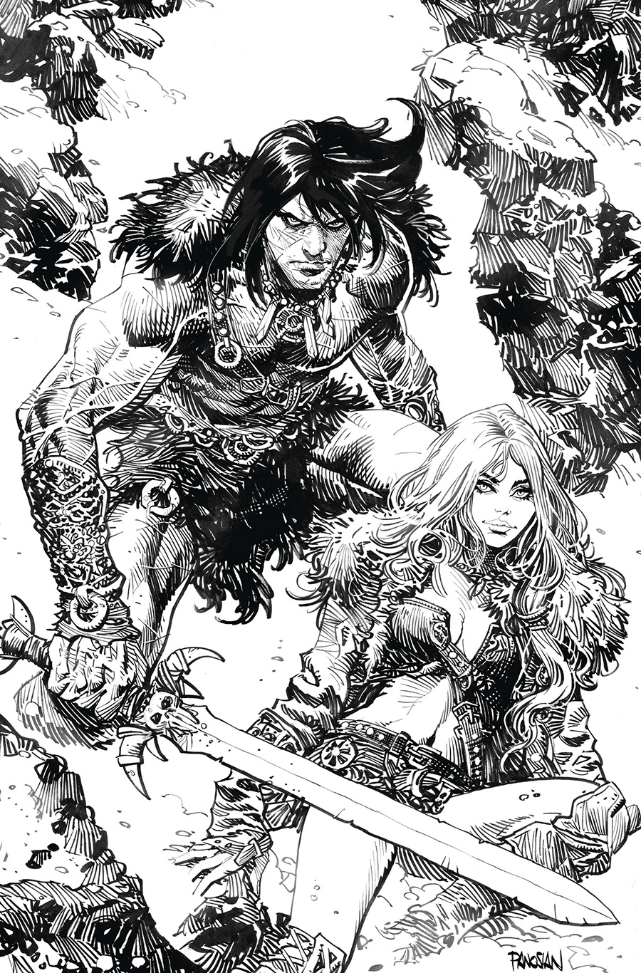 Conan The Barbarian Vol 5 #13 Cover H Variant Dan Panosian Black & White Inks Virgin Cover