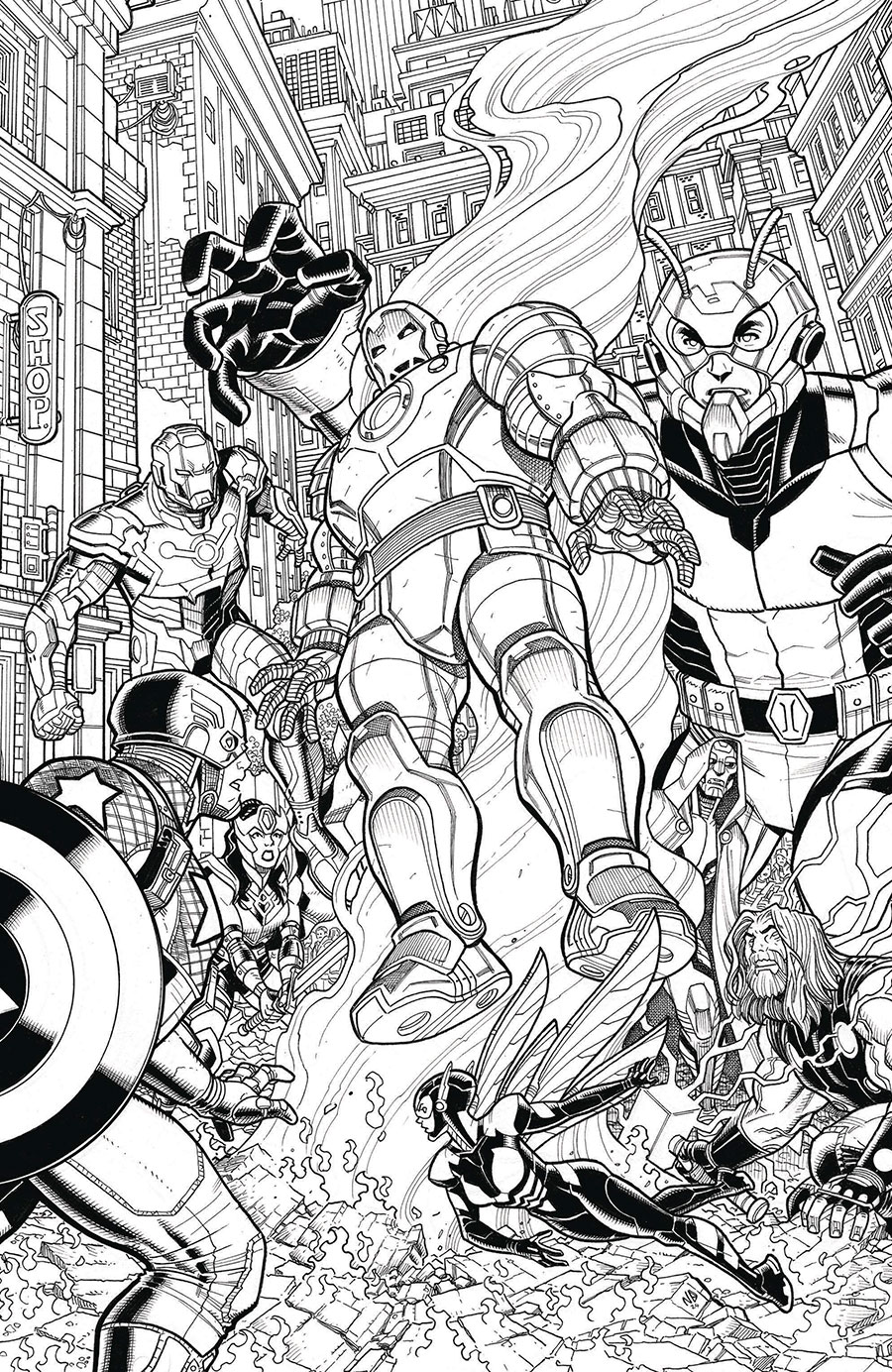 Ultimates Vol 5 #2 Cover E SDCC 2024 Previews Exclusive Nick Bradshaw Black & White Variant Cover