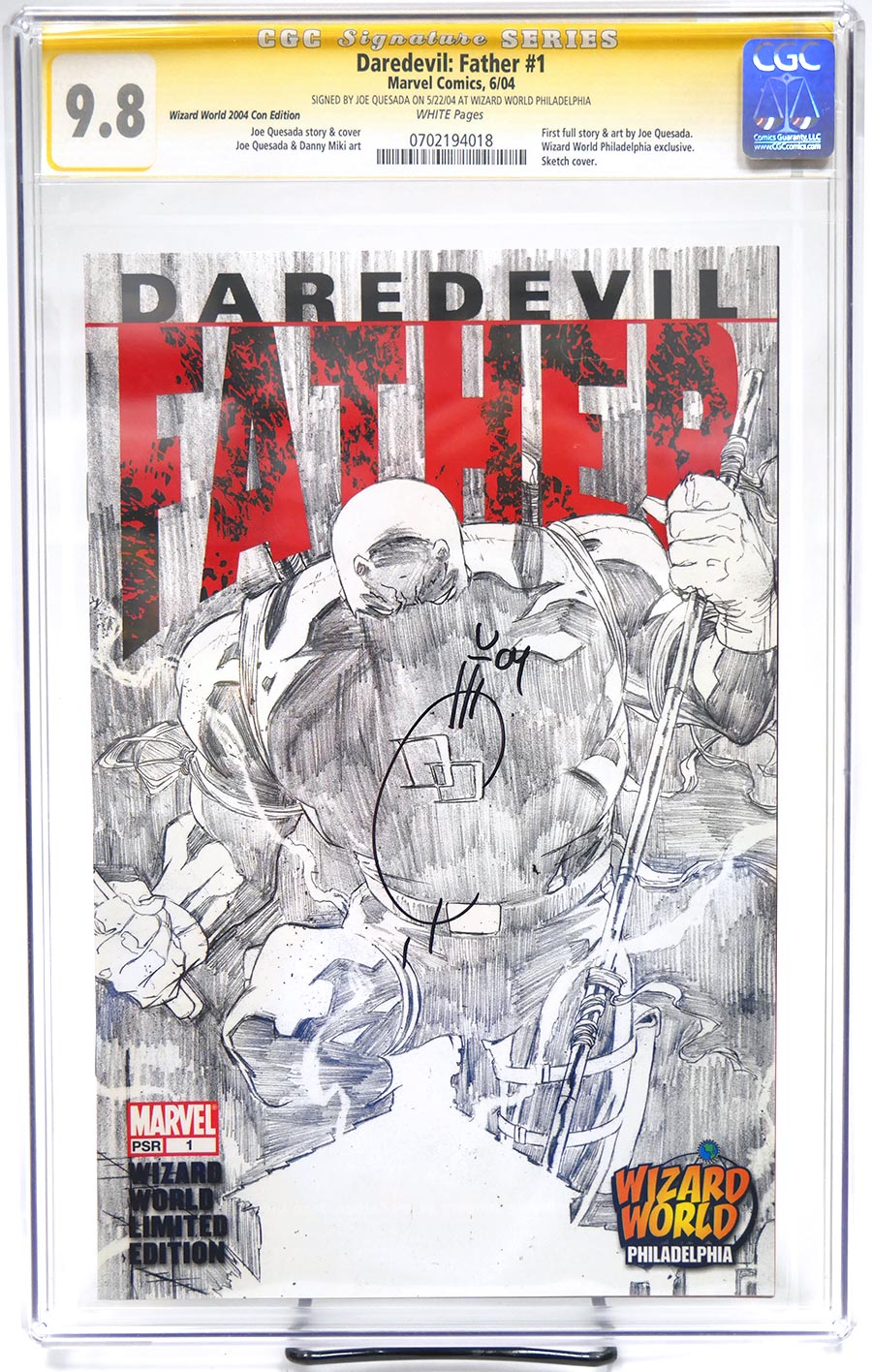 Daredevil Father #1 Cover D Signed By Joe Quesada Wizard World Philadelphia Edition CGC Signature Series 9.8