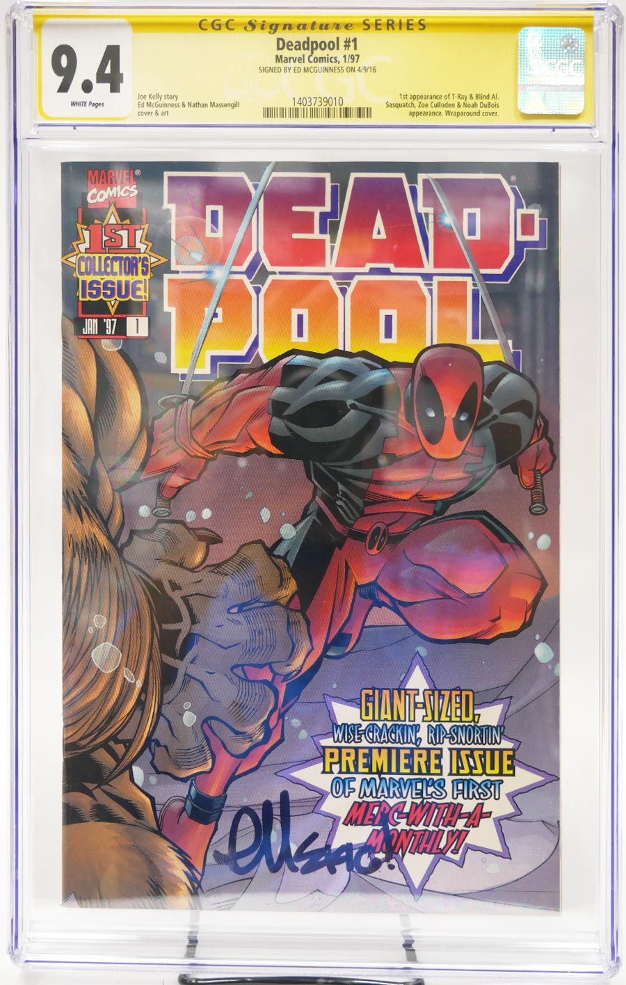 Deadpool Vol 2 #1 Cover G Signed By Ed McGuinness CGC Signature Series 9.4