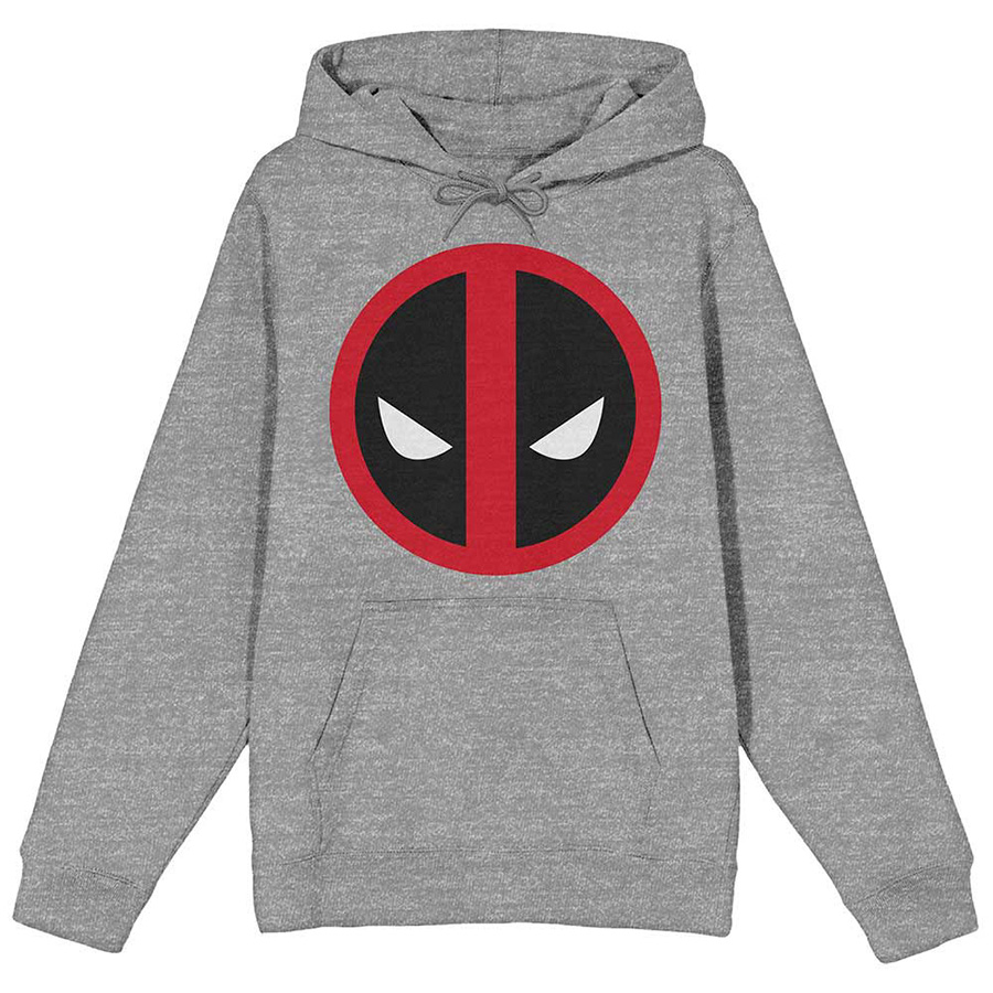 Marvel Deadpool Logo Unisex Gray Pullover Hoodie Large