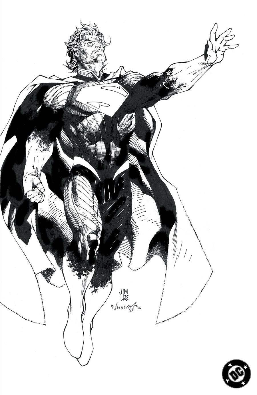 Absolute Superman #1 Cover J Incentive Jim Lee Black & White Card Stock Variant Cover (DC All In)