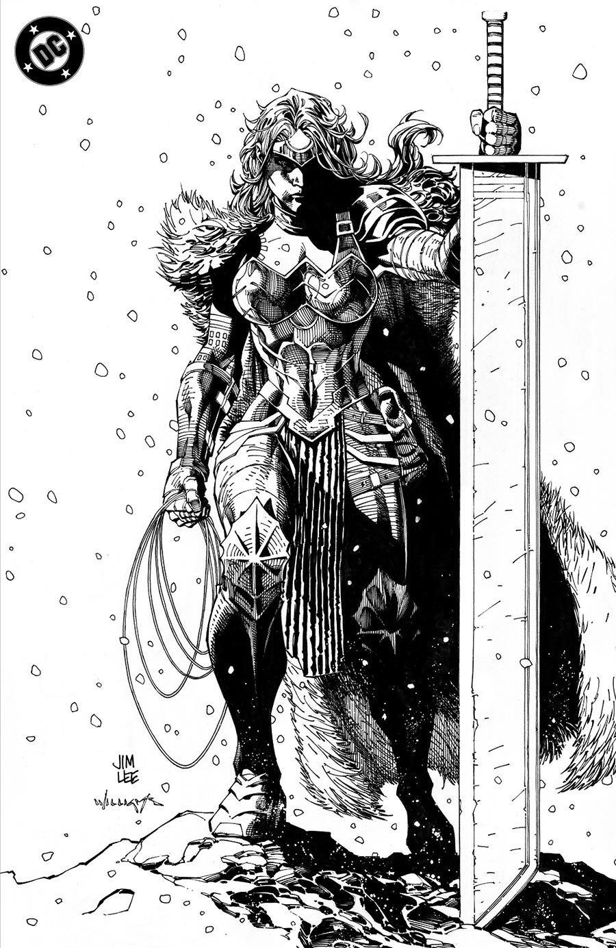 Absolute Wonder Woman #1 Cover J Incentive Jim Lee Black & White Virgin Card Stock Variant Cover (DC All In)(Limit 1 Per Customer)