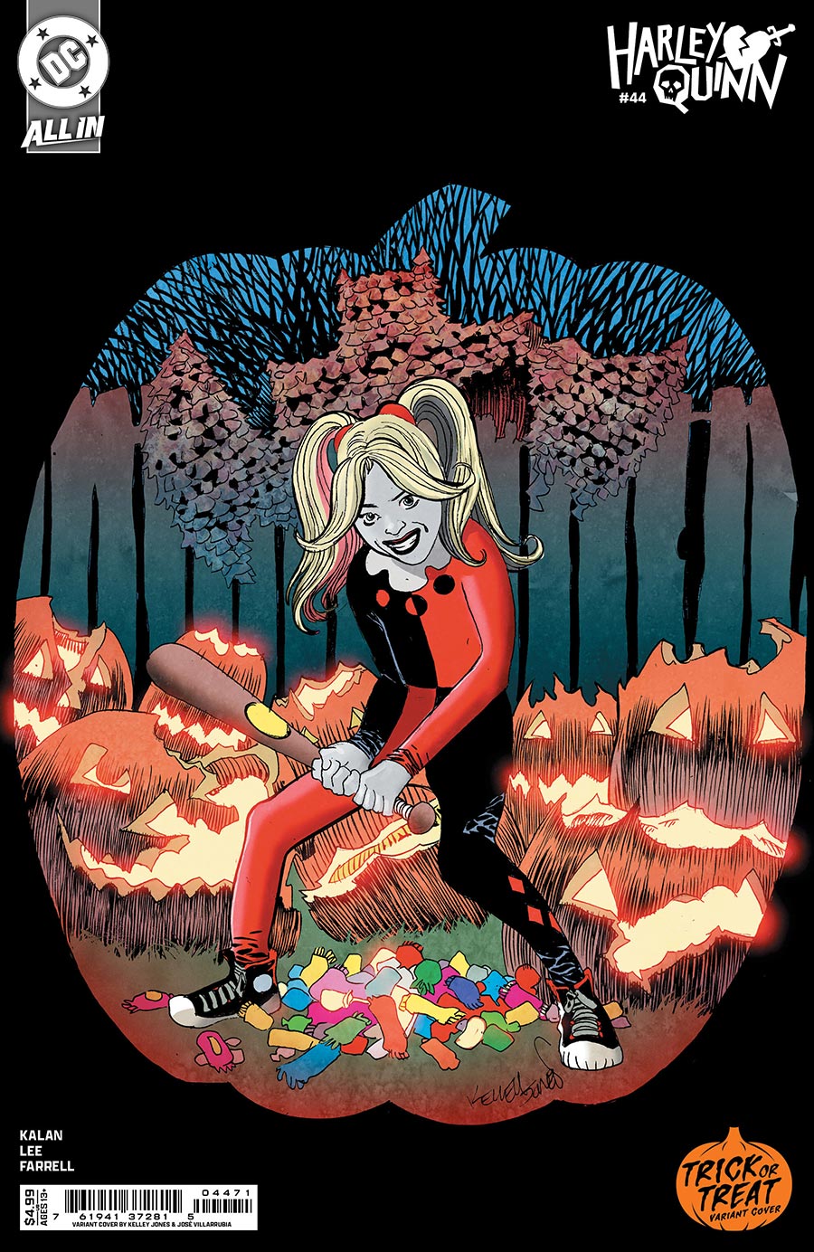 Harley Quinn Vol 4 #44 Cover D Variant Kelley Jones Trick Or Treat Card Stock Cover (DC All In)