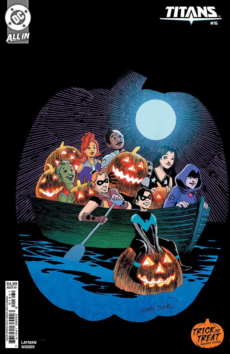 Titans Vol 4 #16 Cover D Variant Kelley Jones Trick Or Treat Card Stock Cover (DC All In)