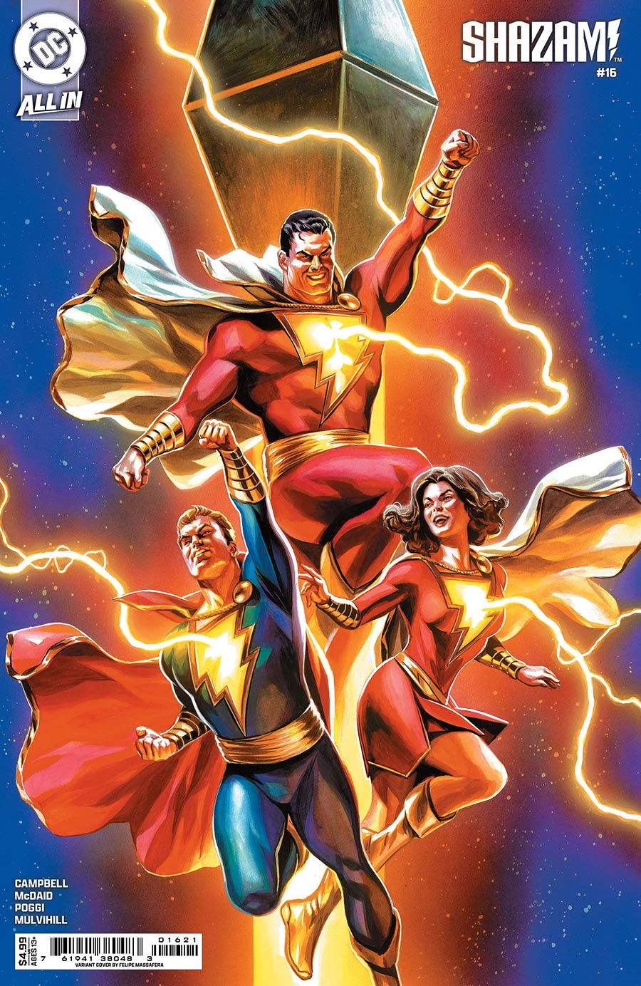 SHAZAM Vol 4 #16 Cover B Variant Felipe Massafera Card Stock Cover (DC All In)