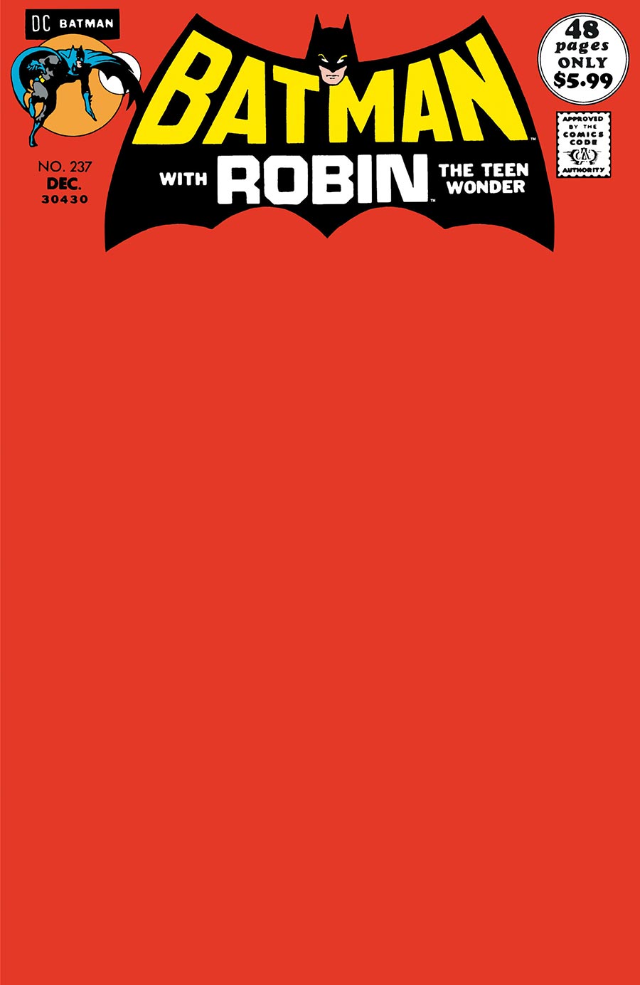 Batman #237 Facsimile Edition Cover C Variant Blank Cover