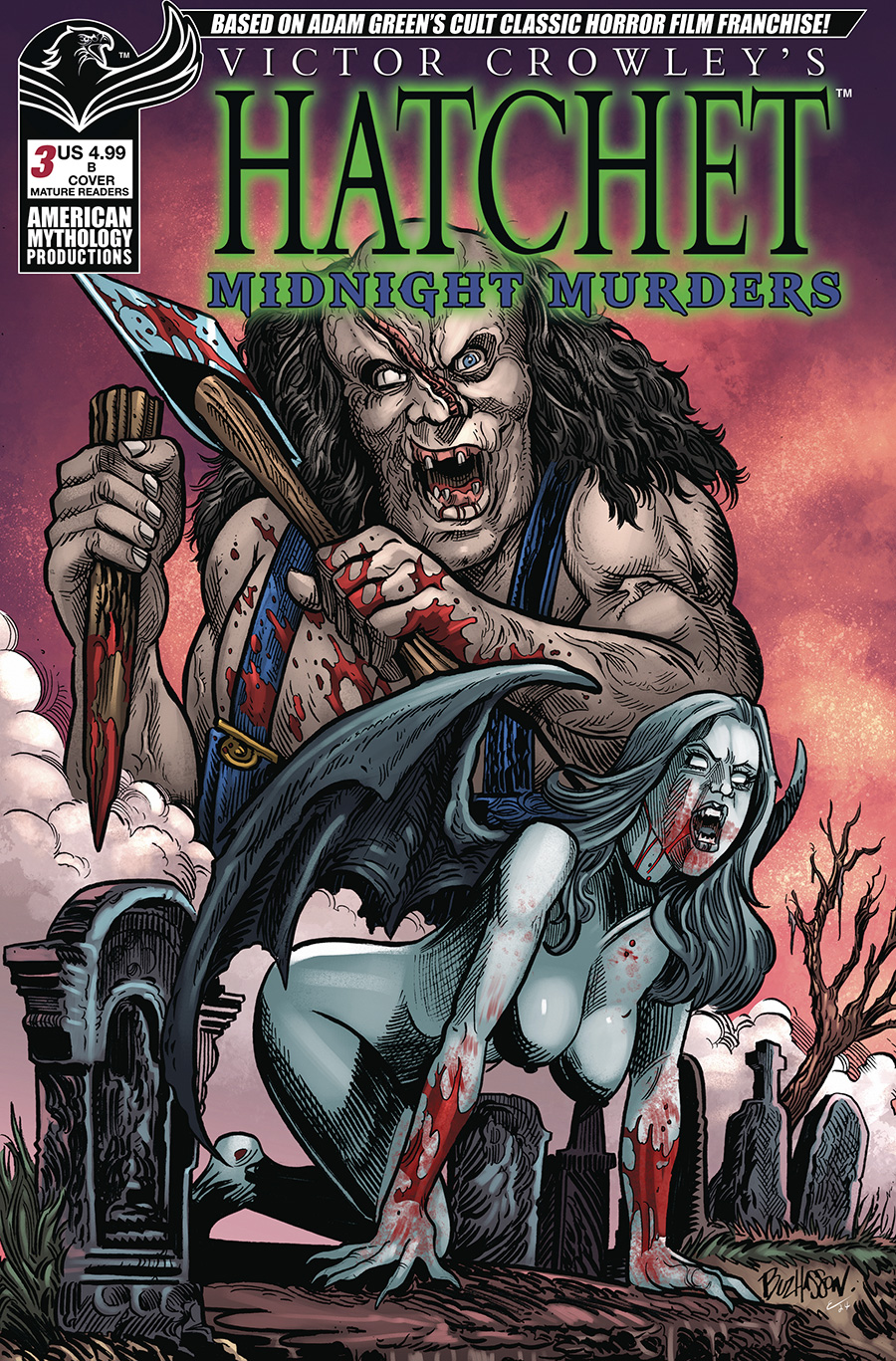 Victor Crowleys Hatchet Midnight Murders #3 Cover B Variant Buz Hasson Cover