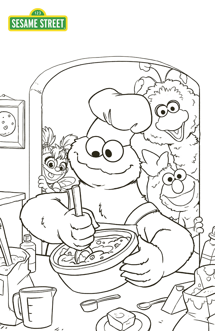 Sesame Street #3 Cookie Monsters Dinner Party Cover C Variant Alison Acton Coloring Book Cover