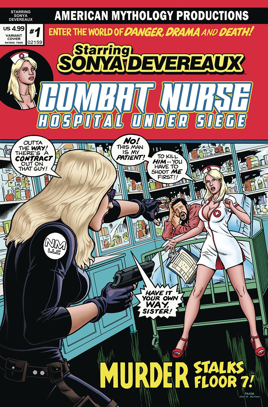 Starring Sonya Devereaux Combat Nurse Hospital Under Siege #1 (One Shot) Cover B Variant Brian Fraim & Brendon Fraim Homage Cover